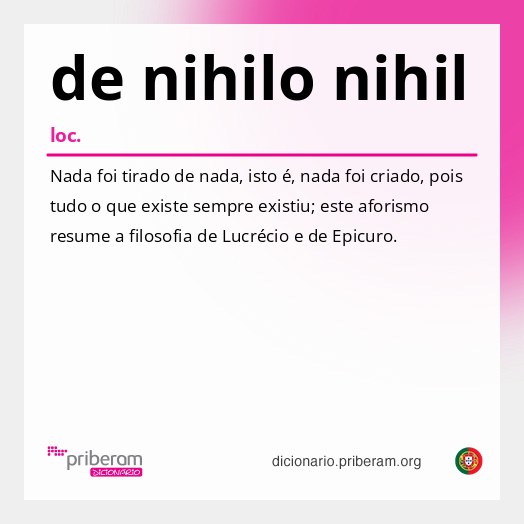 Significado de de nihilo nihil